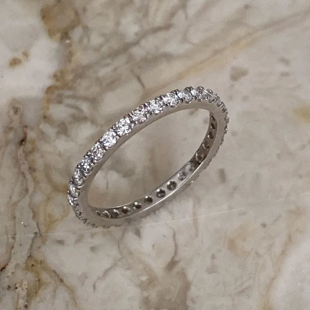 14K White Gold Diamond Eternity Band
